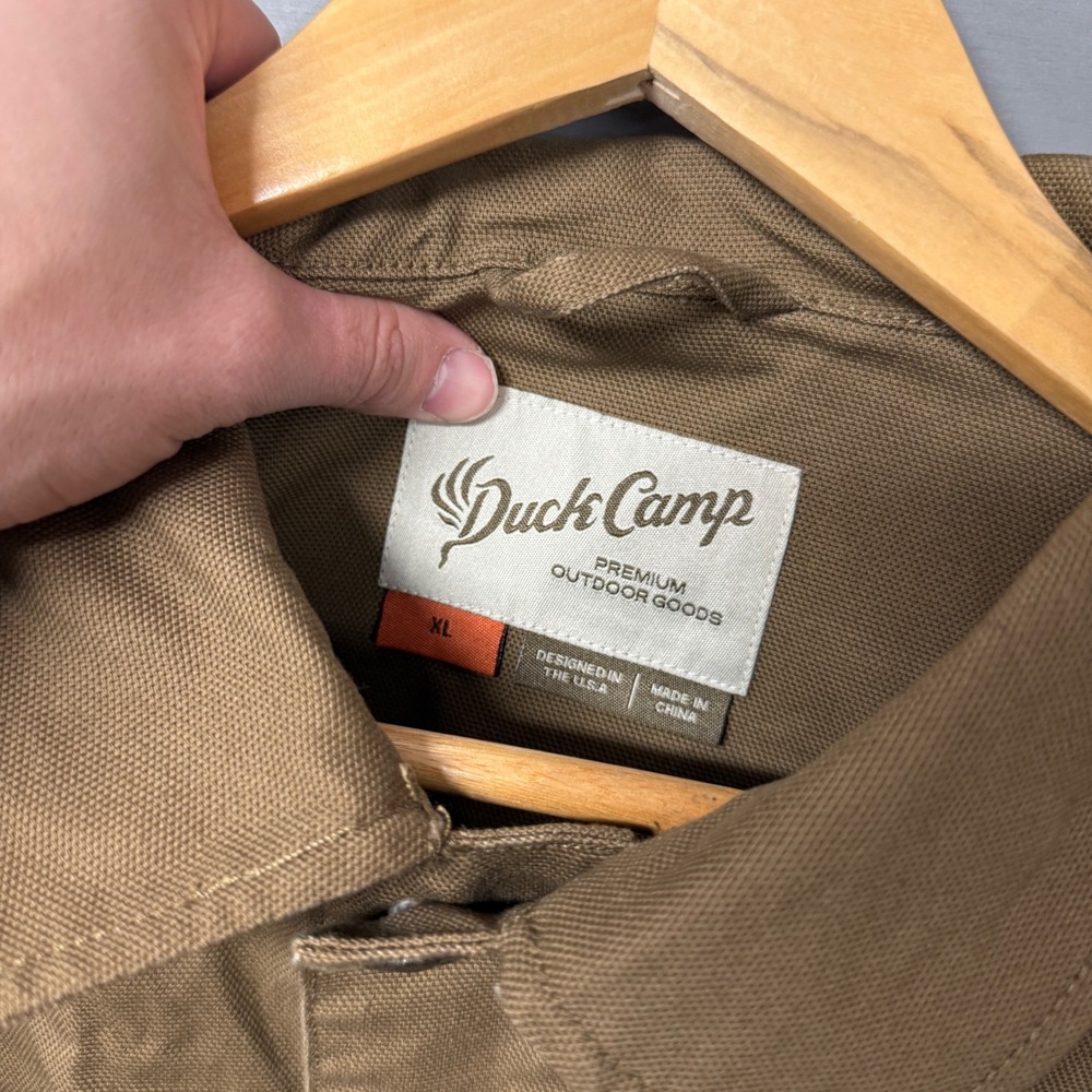 Duck Camp Barn Jacket Brown Canvas Field Utility Chore Coat Shirt XL - Picture 4 of 7